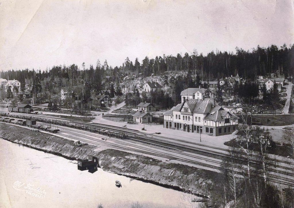 Ängelsbergs järnvägsstation år 1900
